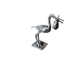 Figur Miniatur Silber Storch