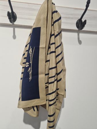 Aigner Seidentuch Beige/Marine, Vintage Stil, Top Zustand!