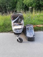 TFK Kinderwagen mit Zwillingsaufsatz und Regenverdeck