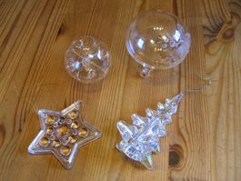 4 x wunderschöner Weihnachtsbaum/Christbaum Schmuck aus Glas