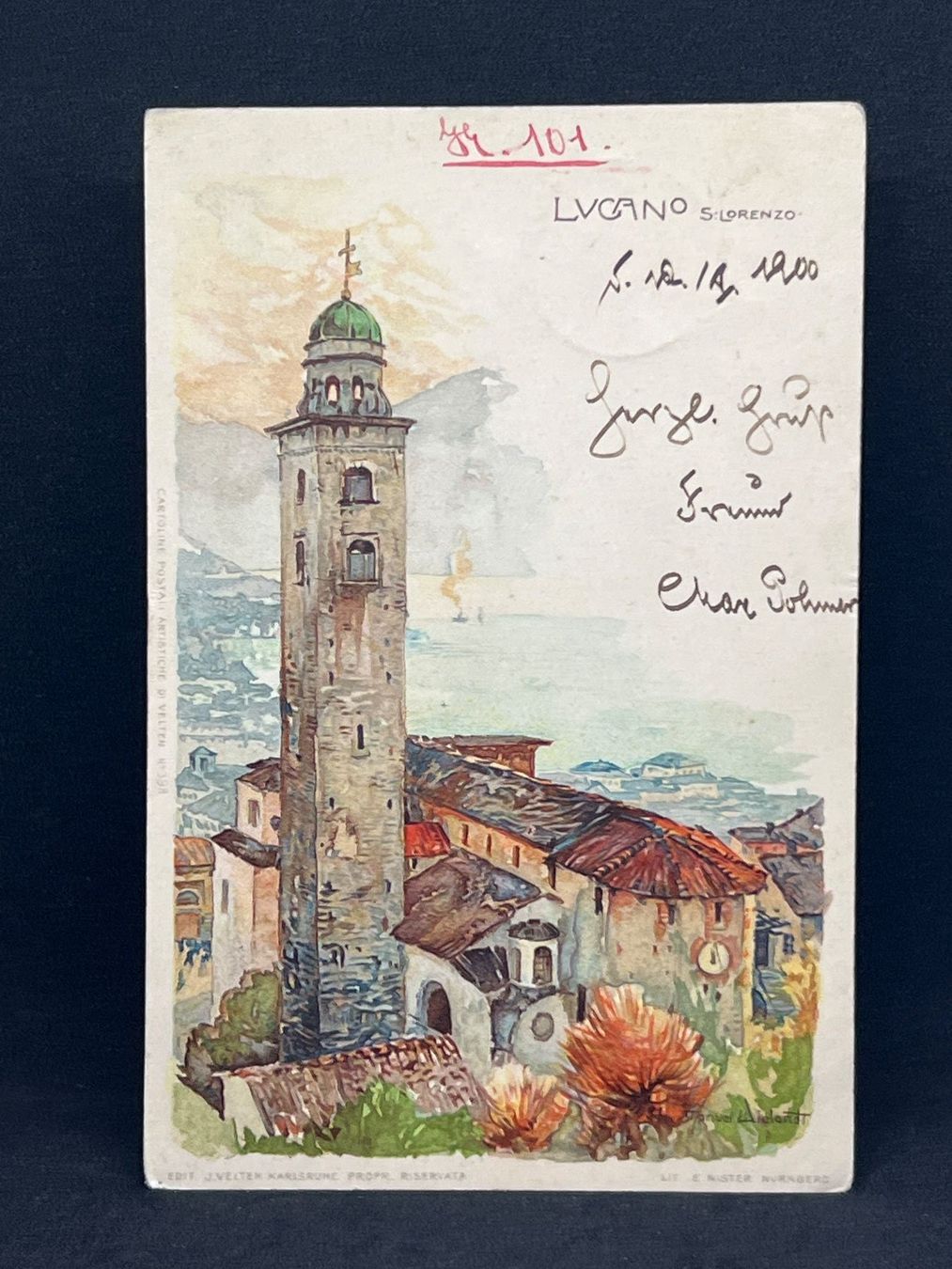 Cartoline postali: Lugano S. Lorenzo – Usato da Widnau venduto da Brusi9