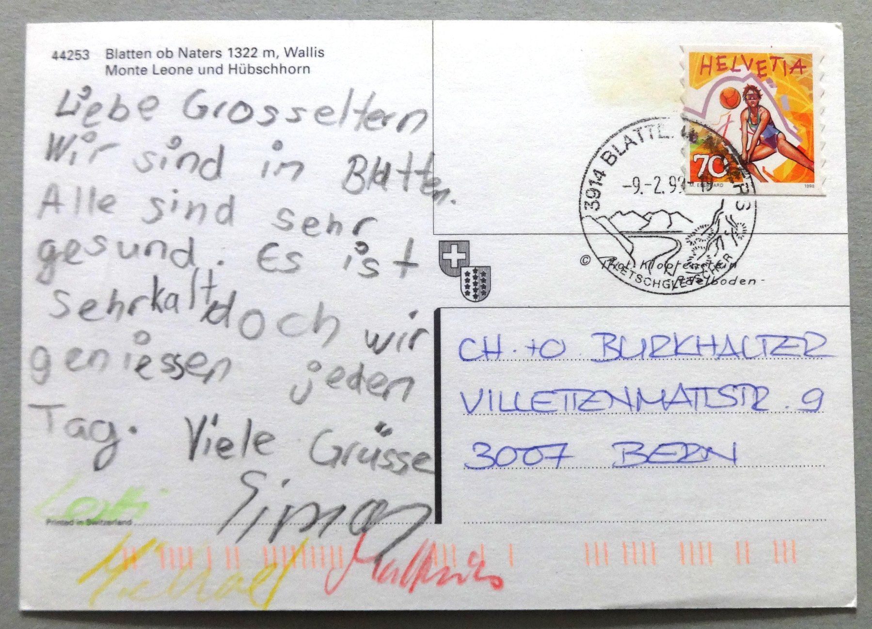 Cartoline postali: Blatten ob Naters 1322 m, Wallis – Usato da Fétigny venduto da Billy2miny 1