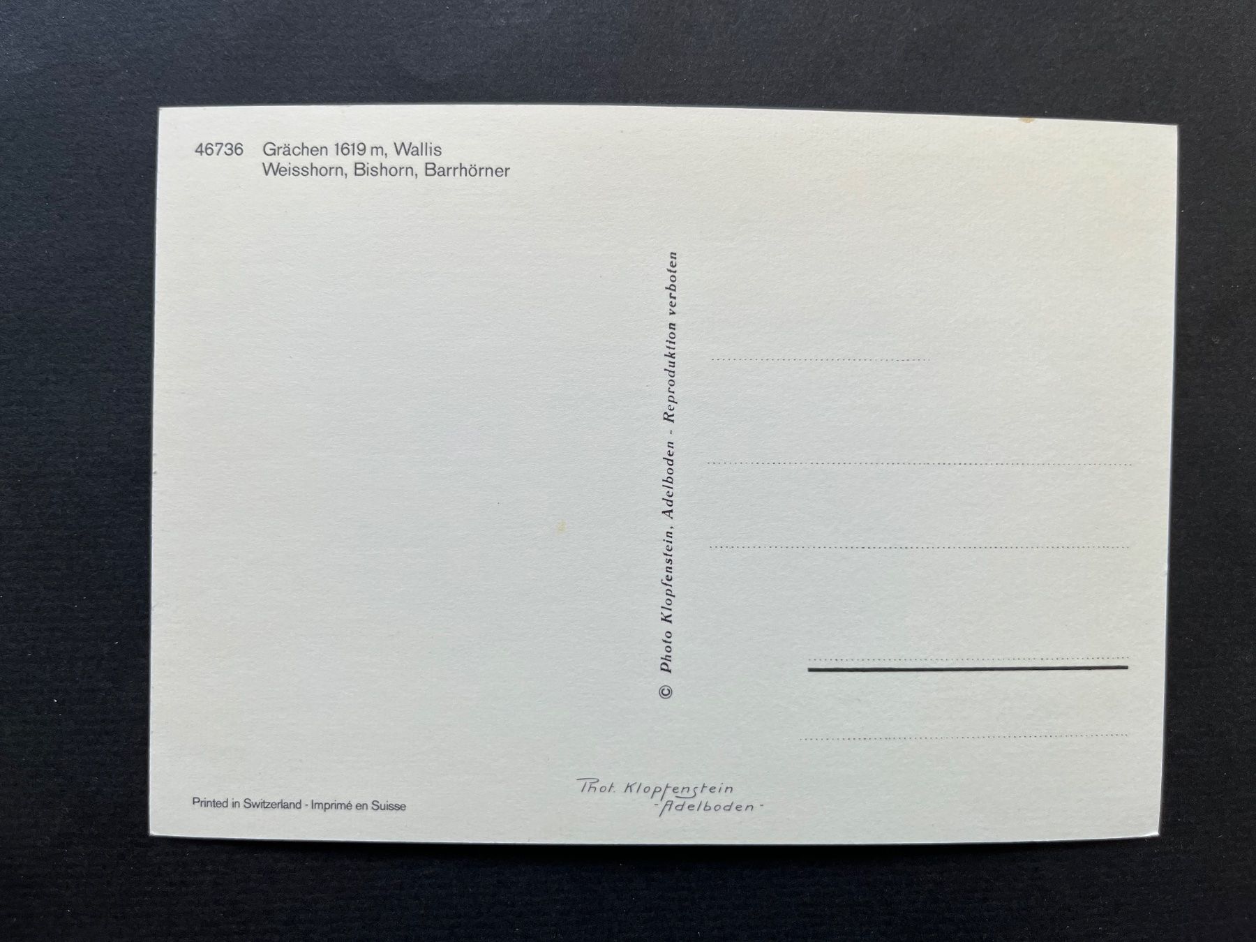 Ansichtskarten: Grächen mit Ortsplatz ca. 1970 – Gebraucht aus Ostermundigen von DaxKarten-75 1