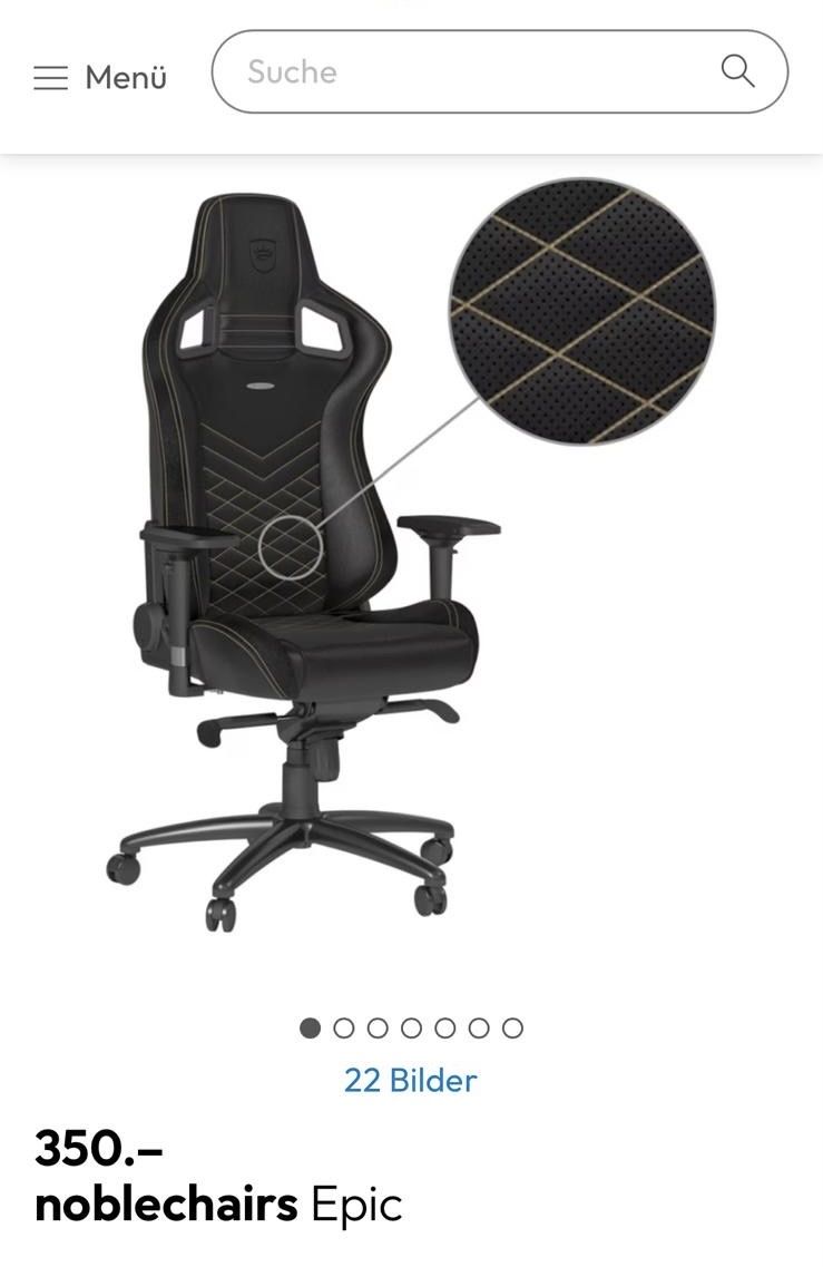 Noblechairs Sedie: Gamingstuhl von Noblechairs Epic – Difettoso da Hettlingen venduto da AumSp 5