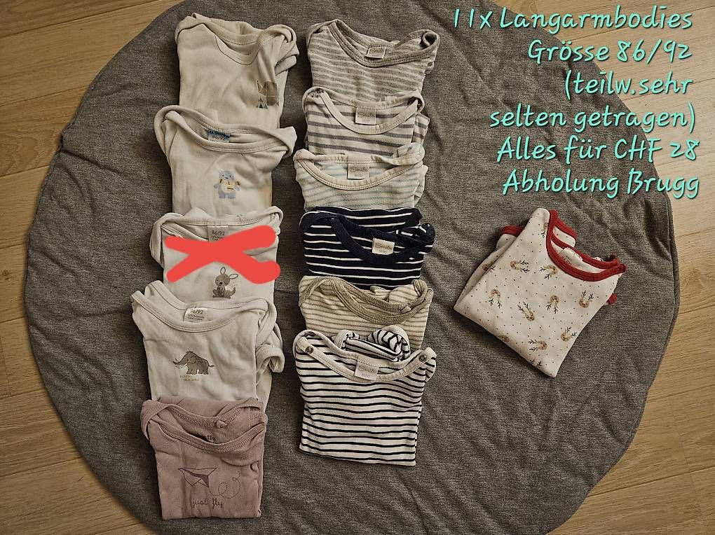 Kleiderpakete & -sets: Kinderkleider (Langarm und Kurzarmbodies) Grösse 86/92 – Gebraucht aus Brugg AG von man_cx5c 2