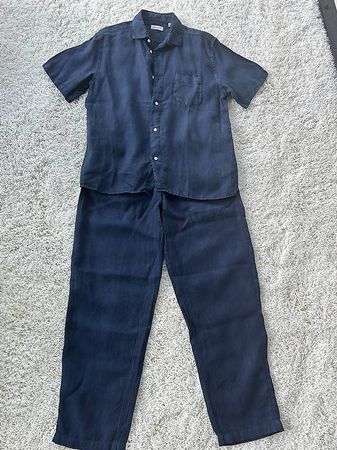 Leinenhemd und- hose, Marke Gant, Grösse 164/170, dunkelblau