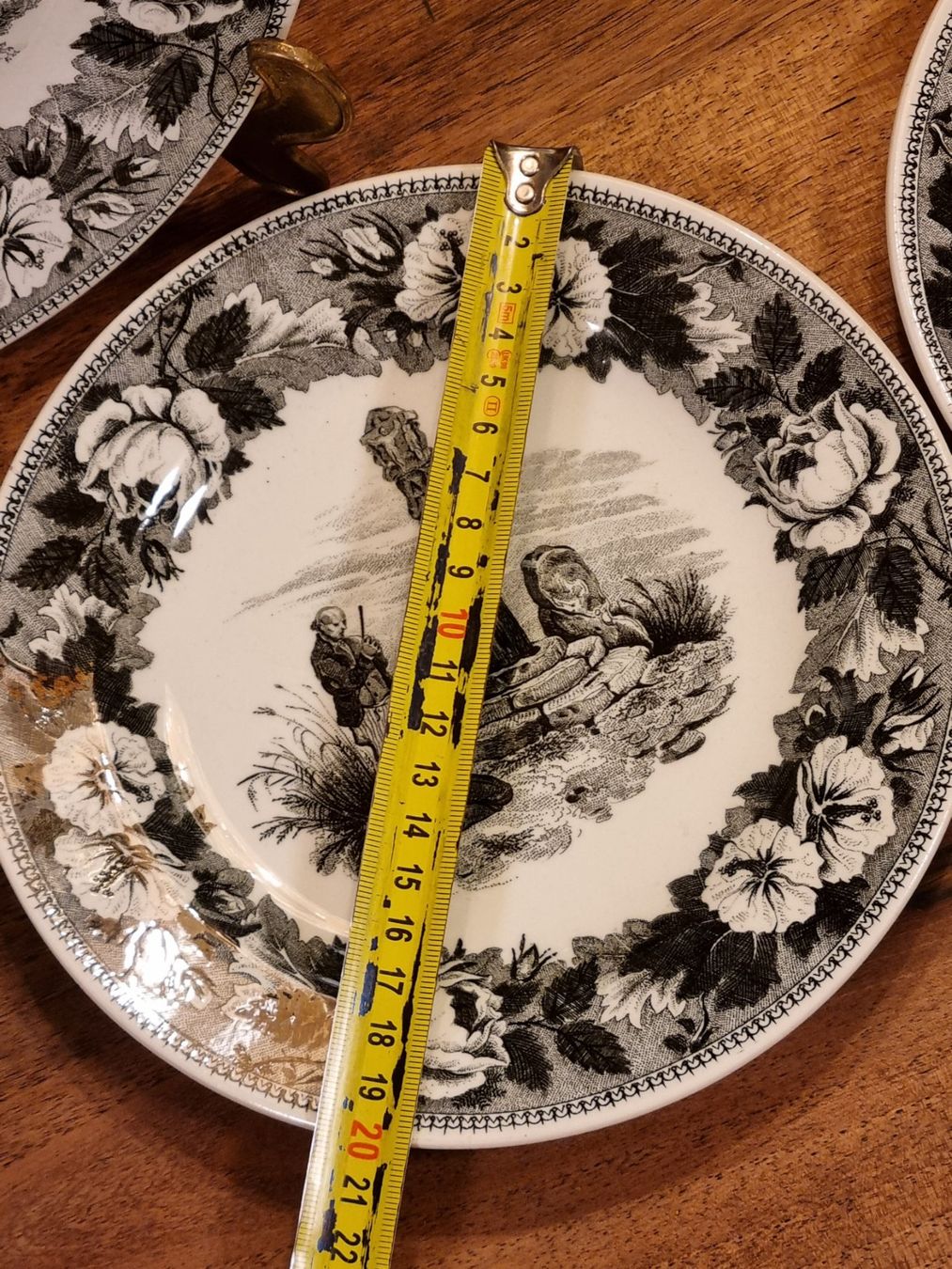 Piatti: 5 antike Zell Teller um 1850 Transferware – Usato da Scharnachtal venduto da devin03 3