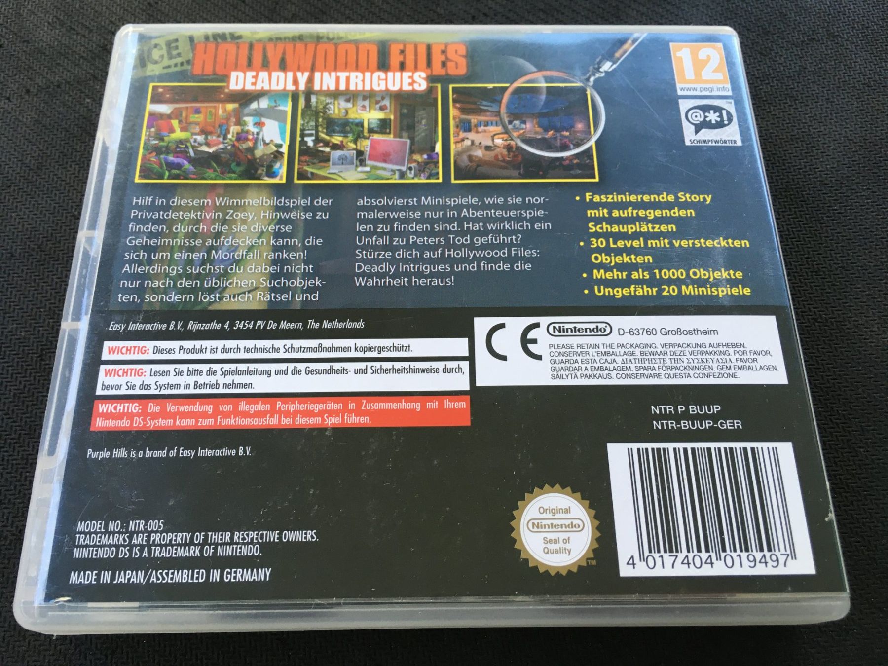Nintendo Giochi: Hollywood Files Deadly Intrigues -  Nintendo DS – Usato da St.Gallen venduto da sjosjo 1