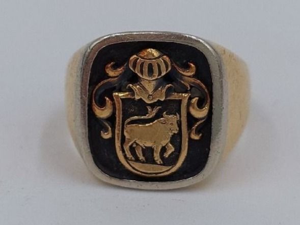 Anelli: Herren Ring mit Wappen Gold 750 – Usato da Dielsdorf venduto da anabur