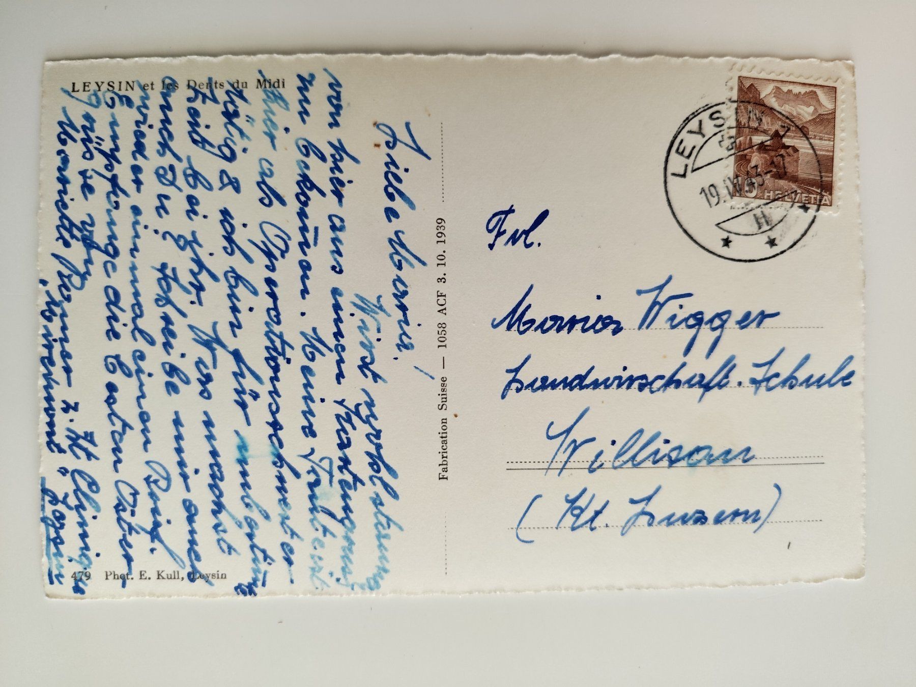 Cartoline postali: Leysin im Winter dat 1943. Leysin – Usato da Ohmstal venduto da Lebensfreude05 1