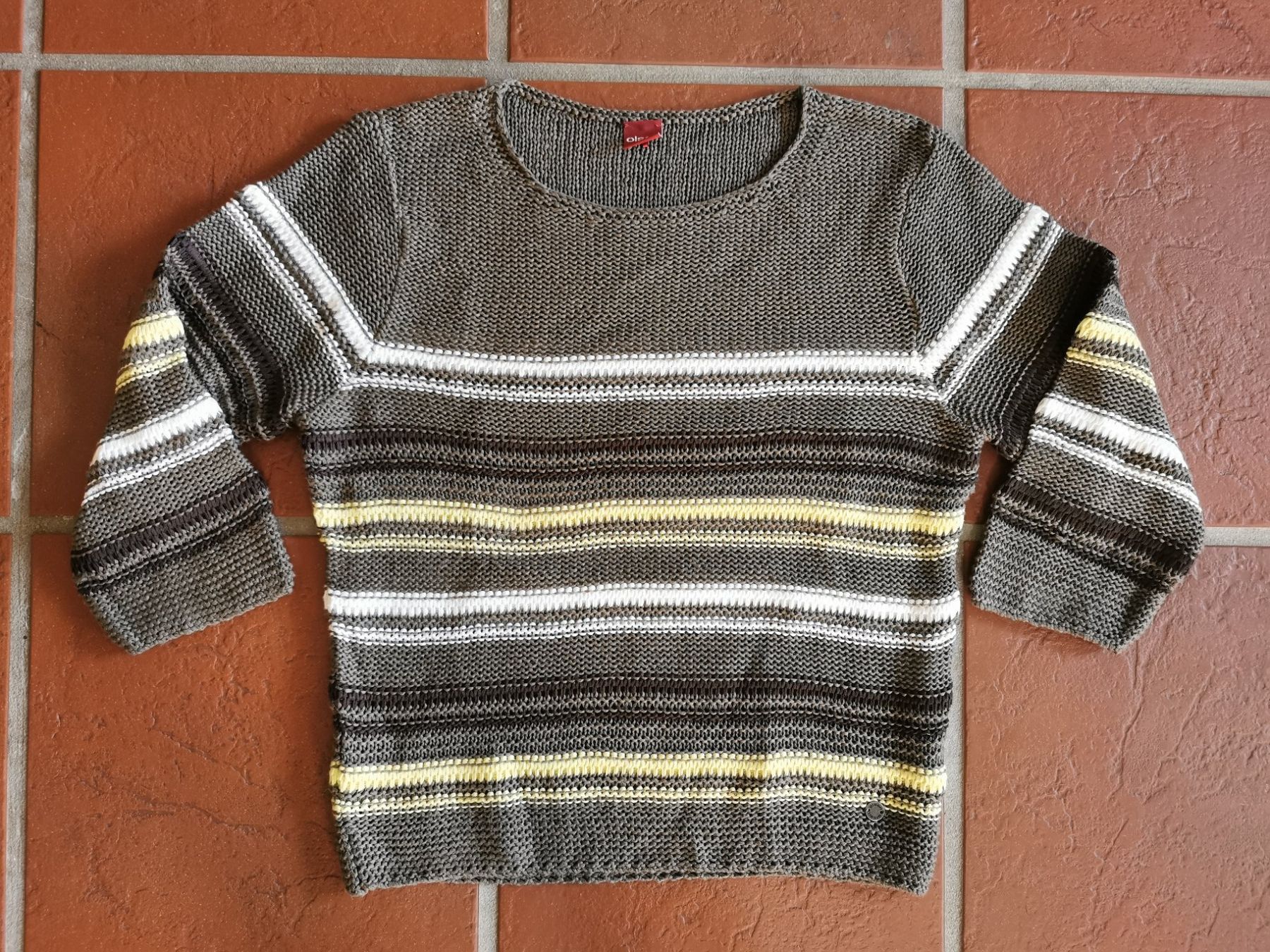 Pulls & Sweat-shirts: Olsen; gestreifter Strickpullover mit 3/4 Ärmel Gr. 36 – D'occasion à Boniswil par Totomat-Lady