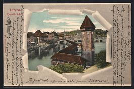 Luzern, Kapellbrücke durch zerrissenes 