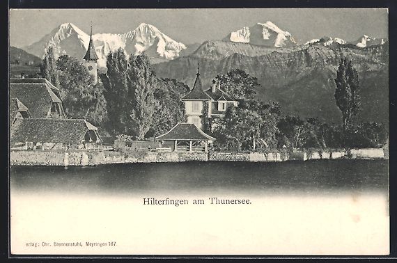 Cartoline postali: Hilterfingen am Thunersee, Uferpartie mi – Usato da Berlin venduto da bartko-reher