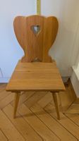 Holzstuhl Herz Motiv Landhausstil Holz Natur hellbraun
