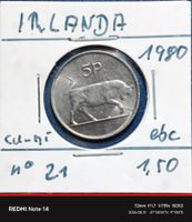 IRLAND - 5 PENCE 1986 - IM MÜNZKARTON SEHR VORZUEGLICH