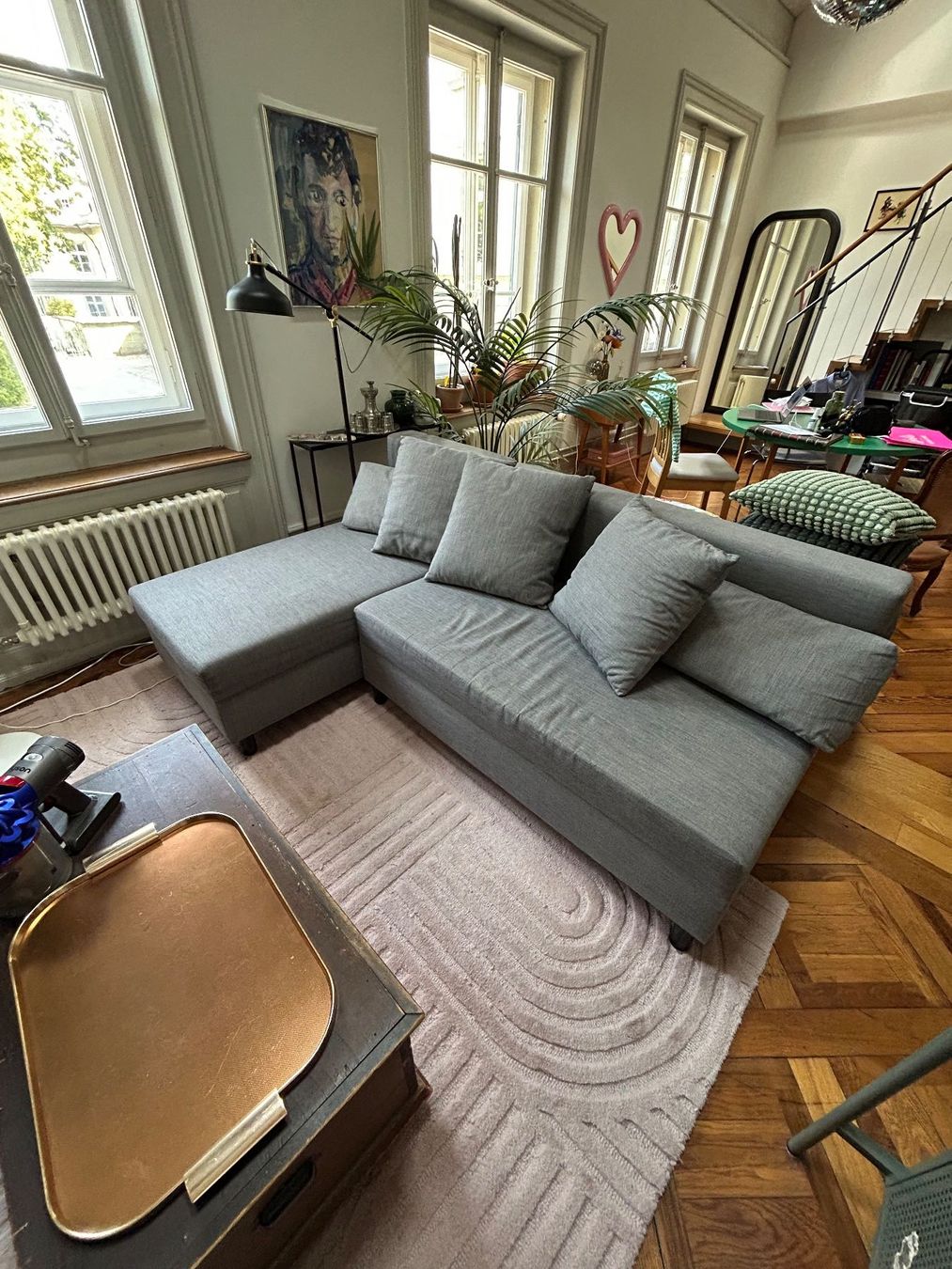 Ikea Divani: Ikea Angsta 3 seater grey fabric sofa bed – Usato da Bern venduto da Cartapus