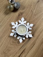 Teelichthalter Schneeflocke handgemacht Weihnachtsdeko