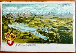 AK: BODENSEE - Gruss vom Bodensee - Map