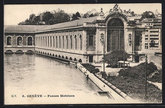 Cartoline postali: AK Genève, Forces Motrices, 1911 – Usato da Berlin venduto da bartko-reher