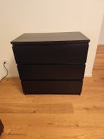 Kommode MALM schwarz 3 Schubladen