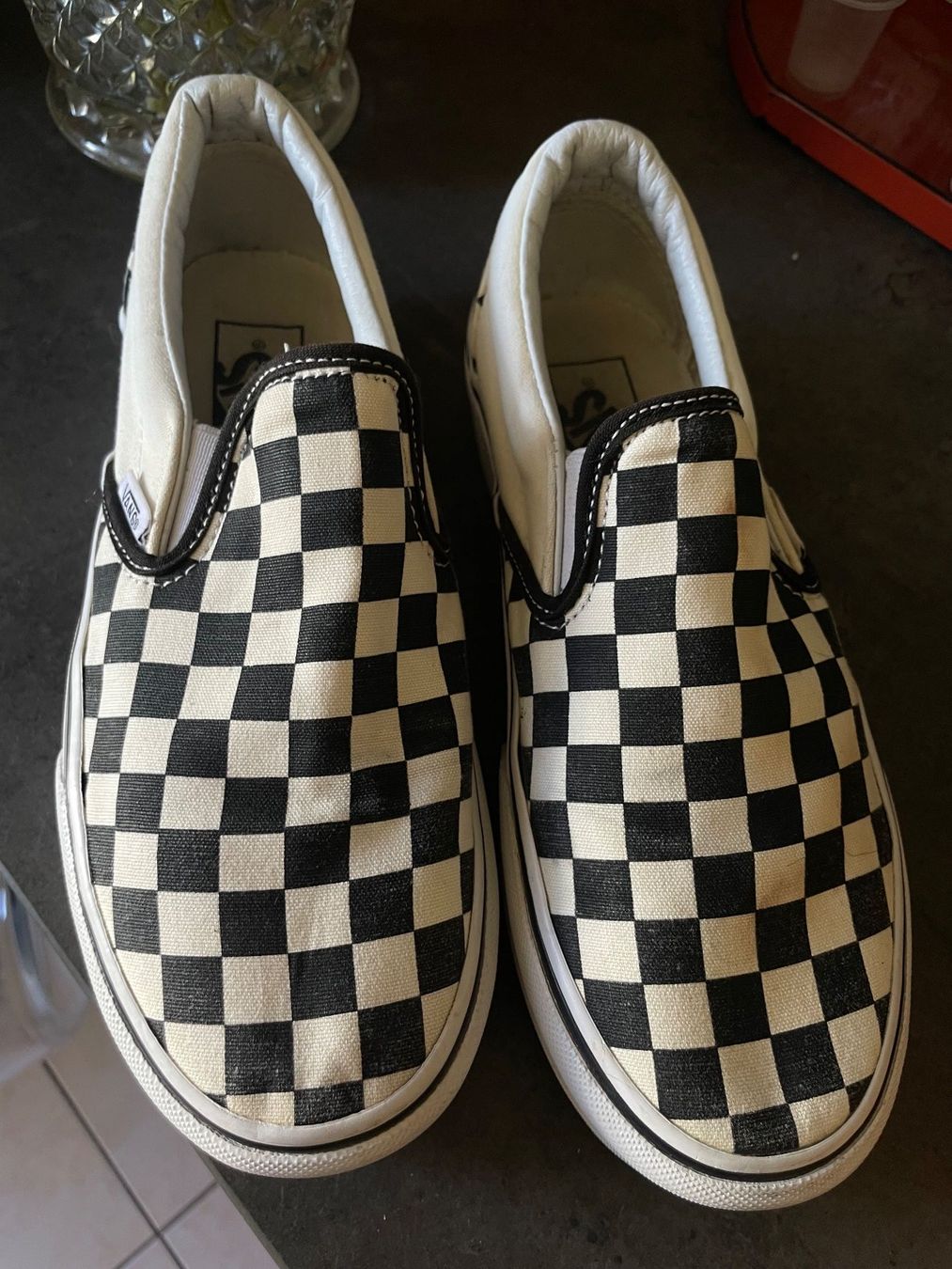 Vans Scarpe da uomo: Vans Old Skool Checkerboard Slip On Trainers Unisex Emo – Usato da Genève venduto da lailas_things 4