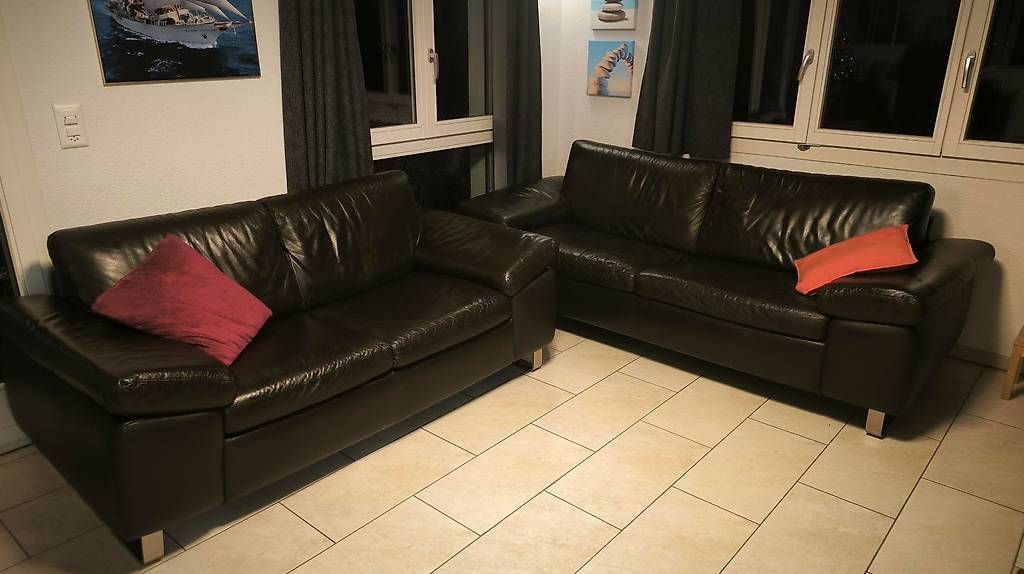 Pfister Sofas: Echtledersofa Set zu verkaufen. – Gebraucht aus Tschugg von Stoller3 3