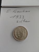 5 Franken 1933 sehr schön, silber. 