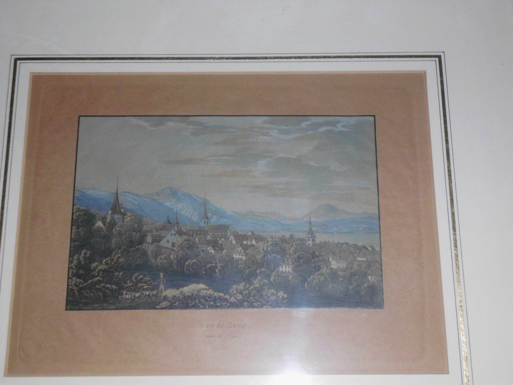 Stiche: Antiker Stich Vue de Zoug vers le Rigi – Gebraucht aus Aarau von Louise2