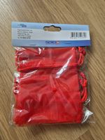 5 Stk. rote Organzasäckli 10x12.5cm, neu Beutel