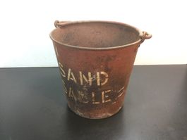 Alter Sand Eimer Deko Vintage Shabby Landhaus Garten Nost...