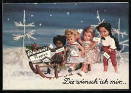 Schildkröt-Puppen auf Schlitten, Reklam