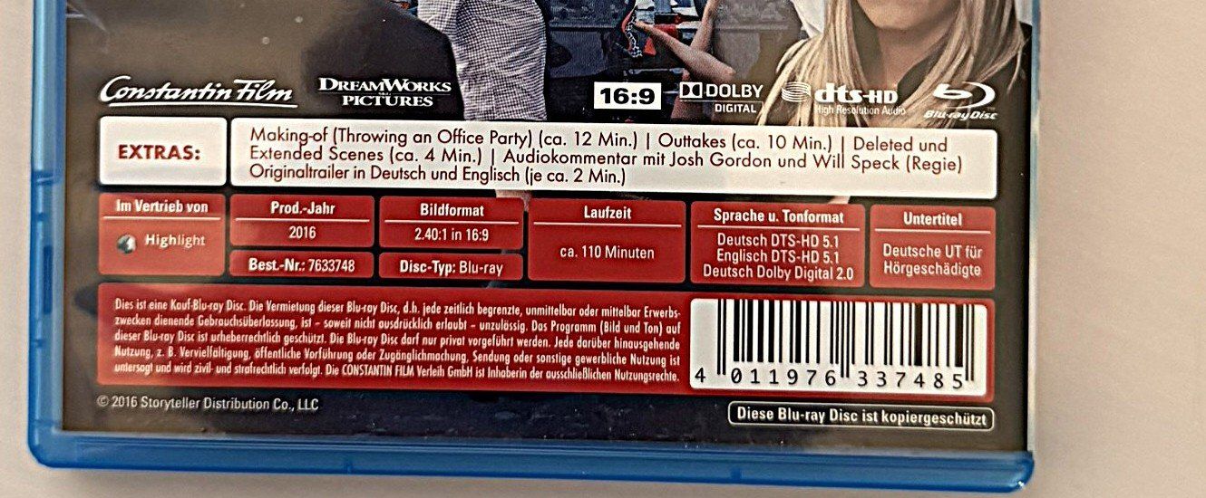 Tutti i DVDs: Dirty Office Party Unrated Blu-ray – Usato da Lommis venduto da manmarmi 3