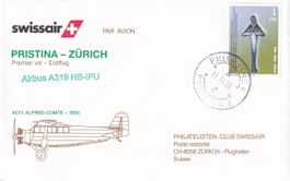 Erstflug Swissair Pristina - Zürich 2000