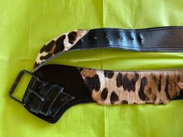 Ledergürtel mit Leofell sehr schön 85 cm