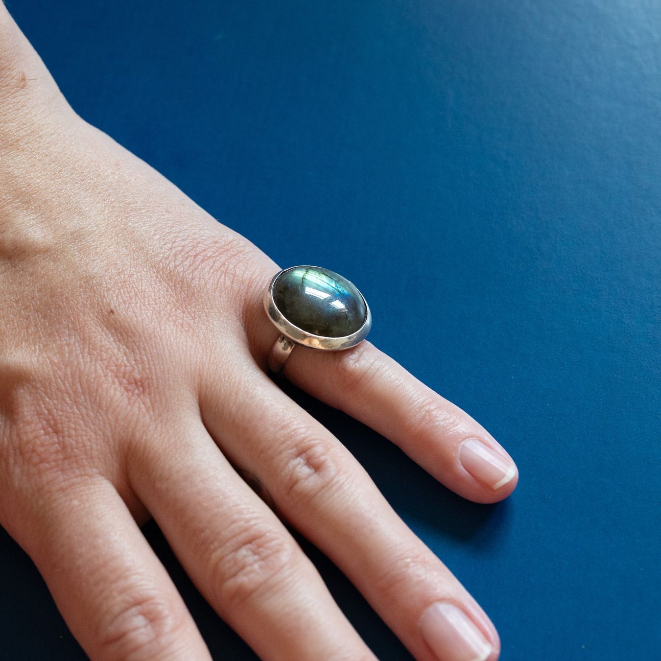 Ringe: Bague en argent 925 avec labradorite – Gebraucht aus Biel/Bienne von Noisynoina 1