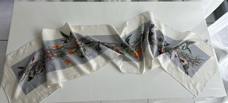Silk Scarf Hummingbird Print good condition 