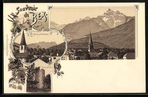 Cartoline postali: Litho Bex, Tour de Duin, les Diablerets, – Usato da Berlin venduto da bartko-reher