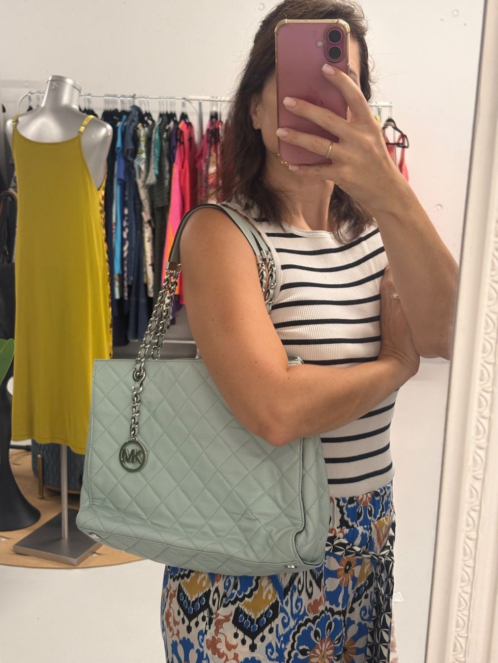 Michael Kors Borse da donna: Michael Kors Leder Shopper Susannah hellblau mint silber – Nuovo (secondo la descrizione) da Regensdorf venduto da secondchancefashion 2