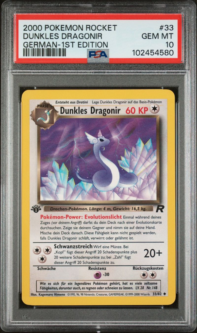Pokémon Carte collezionabili: PSA 10 Dunkles Dragonir 1.Edition Team Rocket 33/82 Deutsch – Nuovo (secondo la descrizione) da Dornach venduto da Deco89