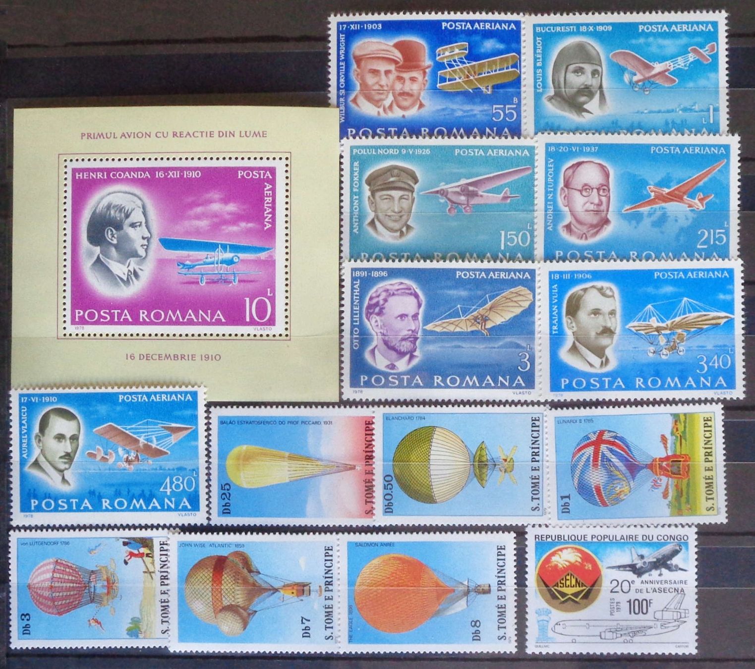 Alle Briefmarken: MONDE: Thématique AVIATION **, 5 photos – Neu (gemäss Beschreibung) aus Le Locle von timbrettino