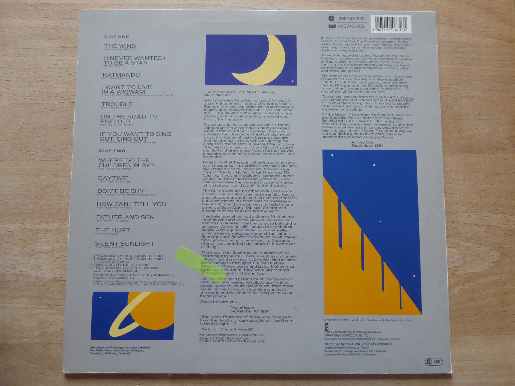 Dischi in vinile: Cat Stevens - Footsteps In The Dark   LP – Usato da Büsserach venduto da Bey23 1