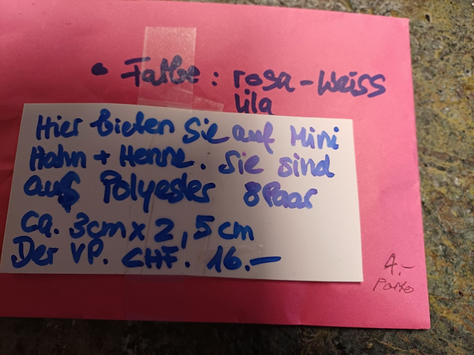 Tutte le decorazioni: 8 Paar Mini Hahn und Henne – Nuovo (secondo la descrizione) da Gächliwil venduto da lesidees 3