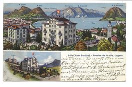 Lugano (TI) Hotel Adler - Stadthof - Monte Bré - 1923