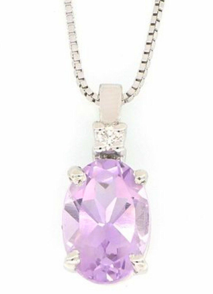 Ketten: 18k Weissgold Collier mit Amethyst – Neu und originalverpackt aus Rapperswil SG von WATCHTIMEBOX