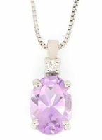 18k Weissgold Collier mit Amethyst