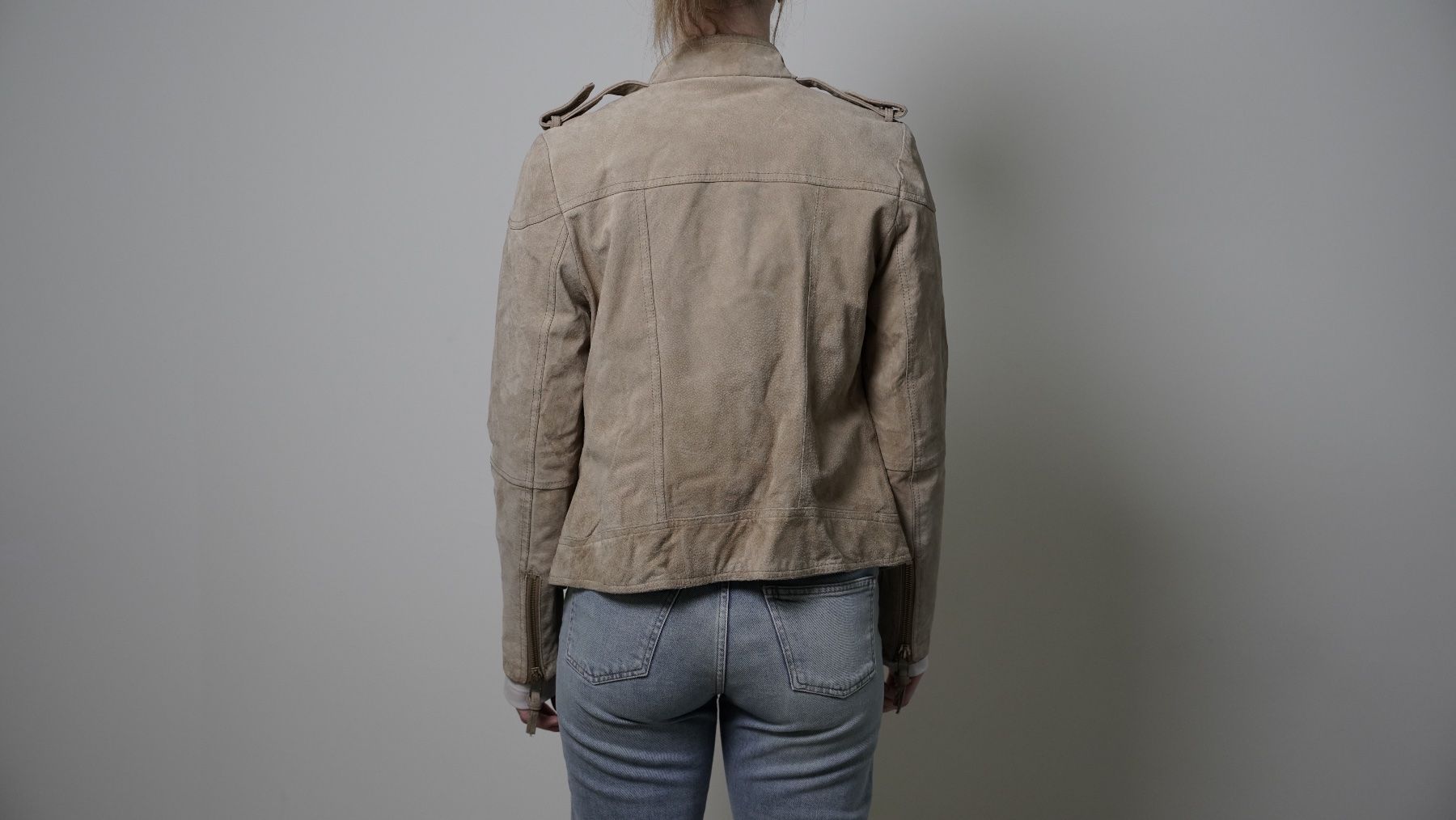 Mango Giacche: Mango Lederjacke Wildleder Jacke Bomber hellbraun beige – Nuovo (secondo la descrizione) da Zürich venduto da julia_vina 4