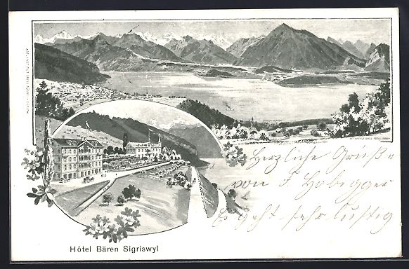 Ansichtskarten: AK Sigriswil, Hotel Bären, 1904 – Gebraucht aus Berlin von bartko-reher