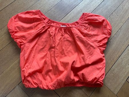 Crop Top H&M Baumwolle, leuchtendes Orange-Rot,. Gr. 38
