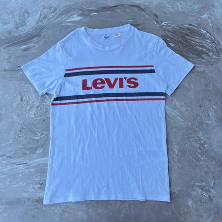 T-shirt Levi's blanc rayures logo