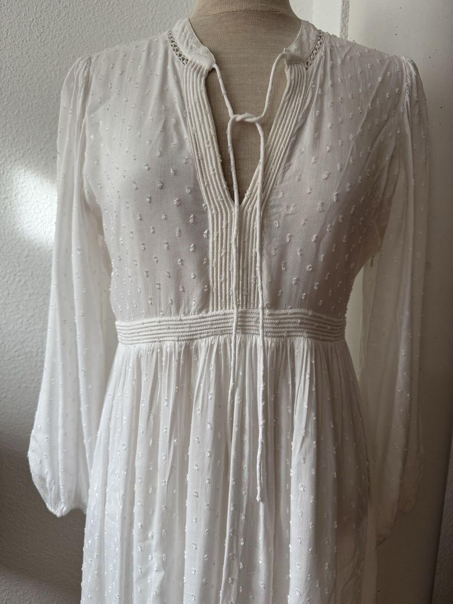 Ba&Sh Vestiti: Robe blanche à pois BASH, T.38/40, viscose – Nuovo (secondo la descrizione) da Morges venduto da sandy069 1